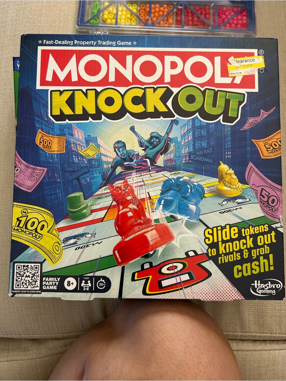 Hasbro Monopoly Knock Out Board Game - Red, Blue, Yellow, Green